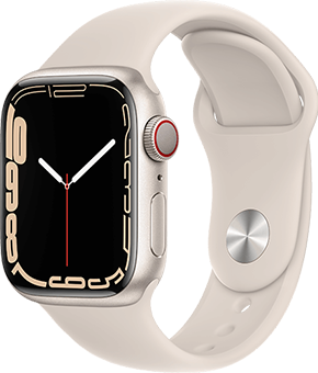apple watch series 7 aluminium sportarmband polarstern vorne