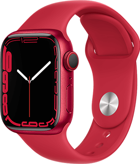 apple watch series 7 aluminium sportarmband rot vorne
